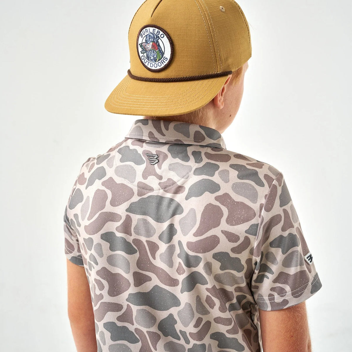 Classic Deer Camo Youth Burlebo Performance Polo Fl