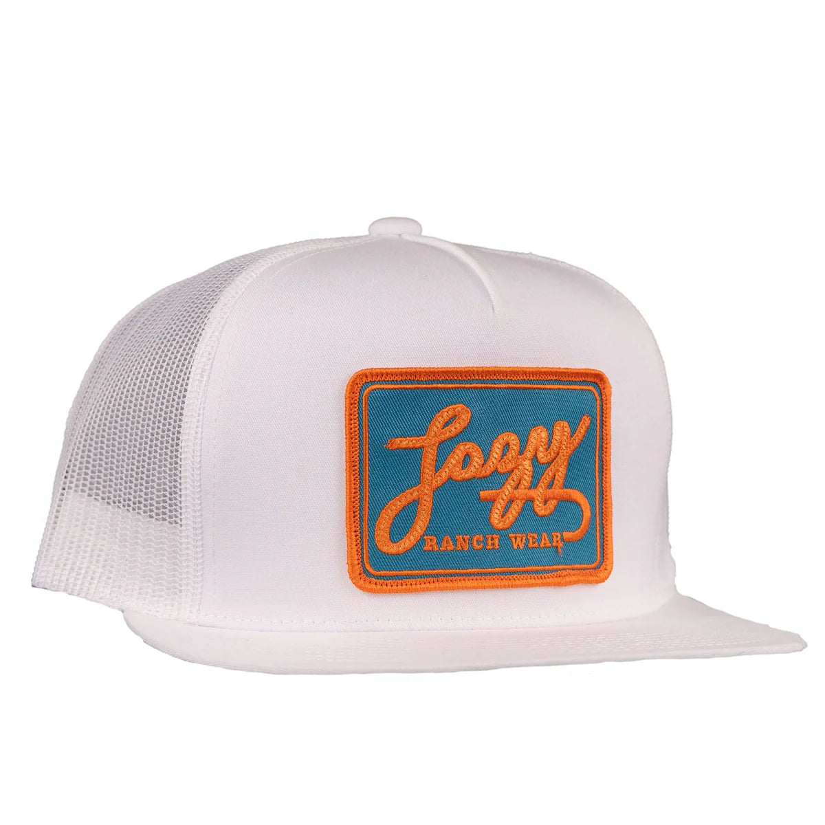 LAZY J RANCH WHITE TEAL BREAKAWAY PATCH CLASSIC
FIVE PANEL TRUCKER HAT