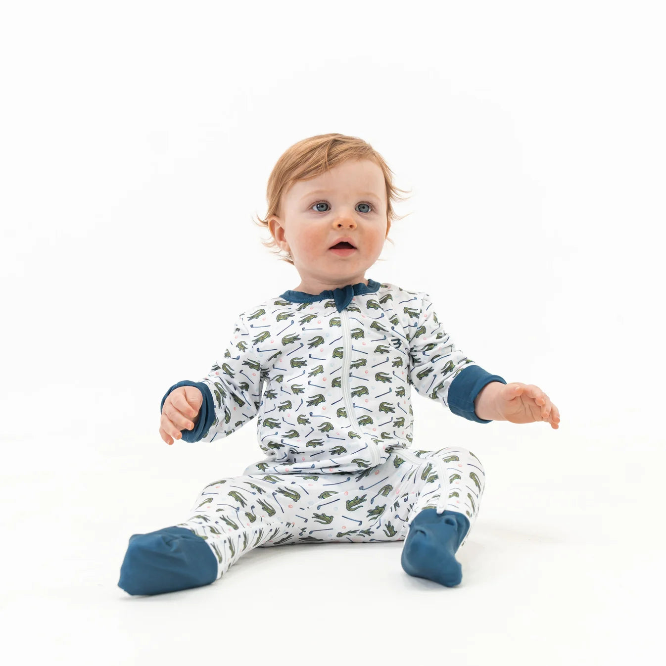 Tap It In Alligator Burlebo Baby Zip Up