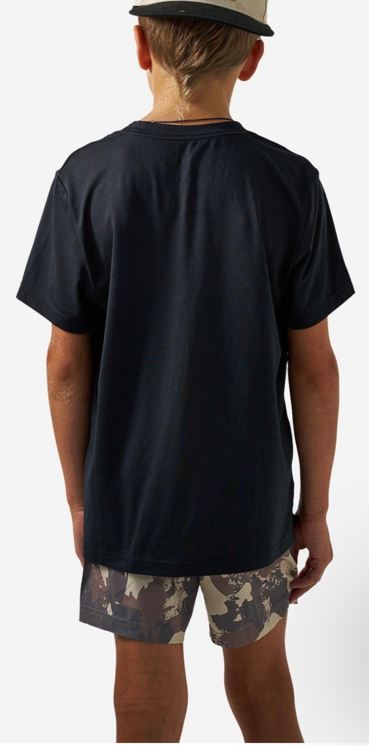 Youth Black & Classic Deer Camo Flying B Go To Tee Tx/ Fl Burlebo Y-GTT-FB-BCDC
