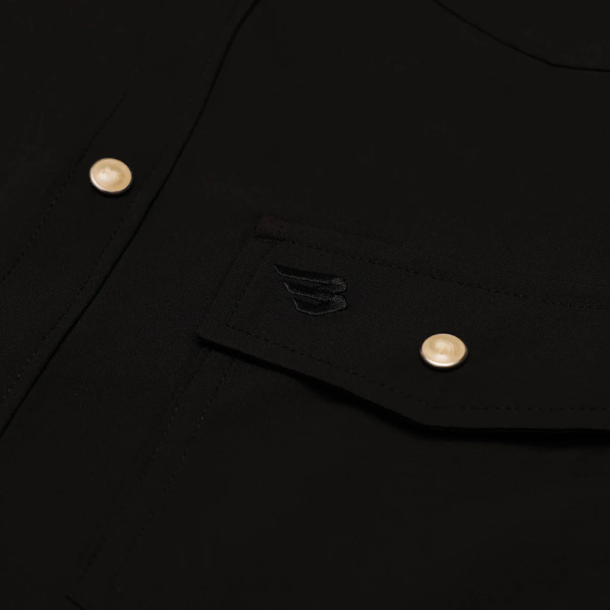 Black Burlebo Performance Western Pearl snap Short Sleeve Shirt