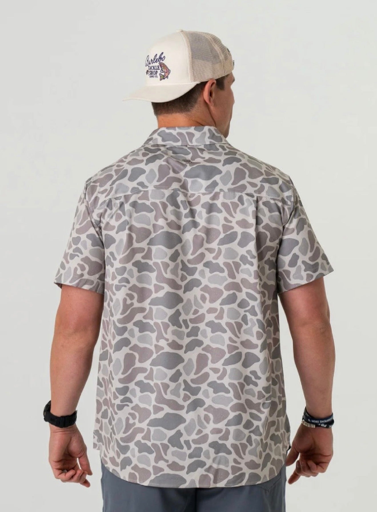 Classic Deer Camo Burlebo Performance Button Up Fl/Tx
