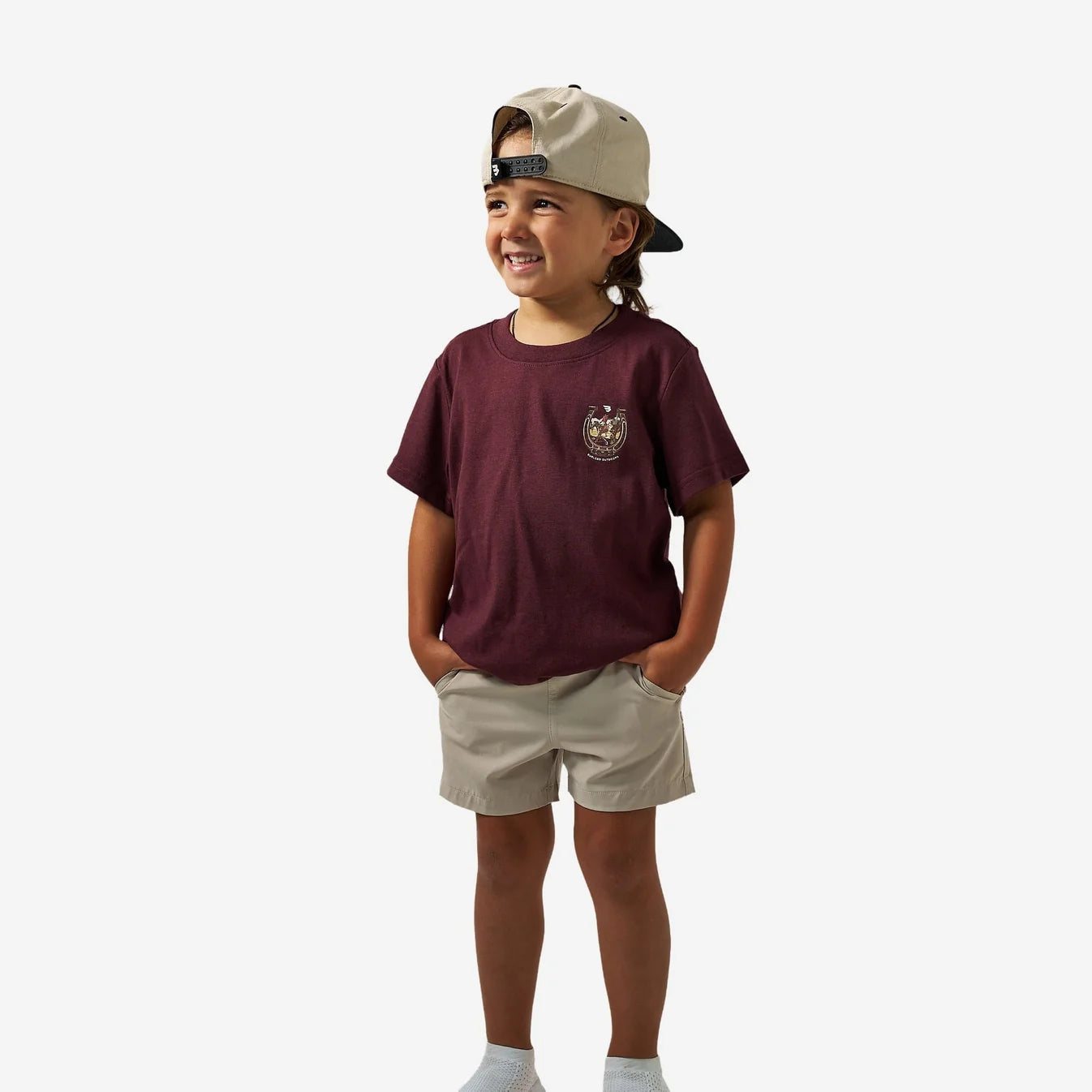 Youth Horseshoe Maroon Burlebo Short Sleeve T Shirt Y-SST-HORS-MAR
