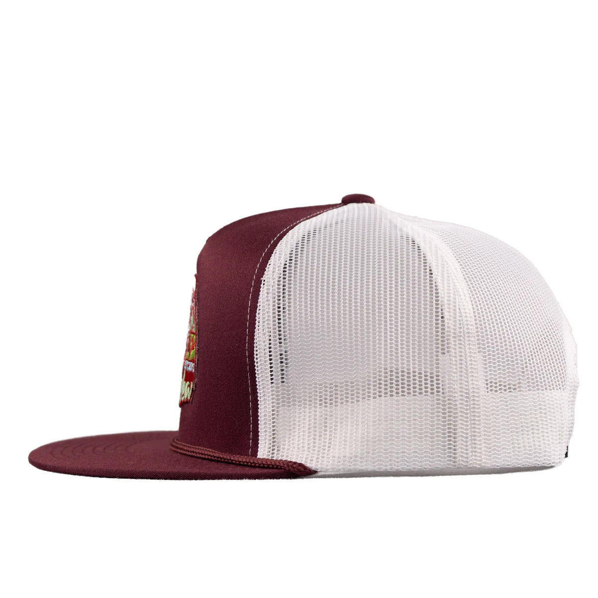Lazy J Ranch Maroon & White Prickly Pear Classic Rope Trucker Hat