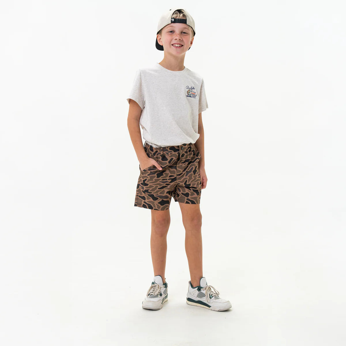 Gauge Camo Youth Everyday Shorts with Black Pocket Burlebo Tx
