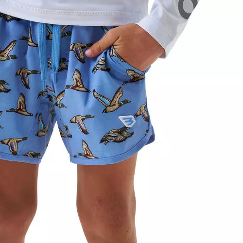 Jumbo Mallard Blue Youth Burlebo Swim Trunks