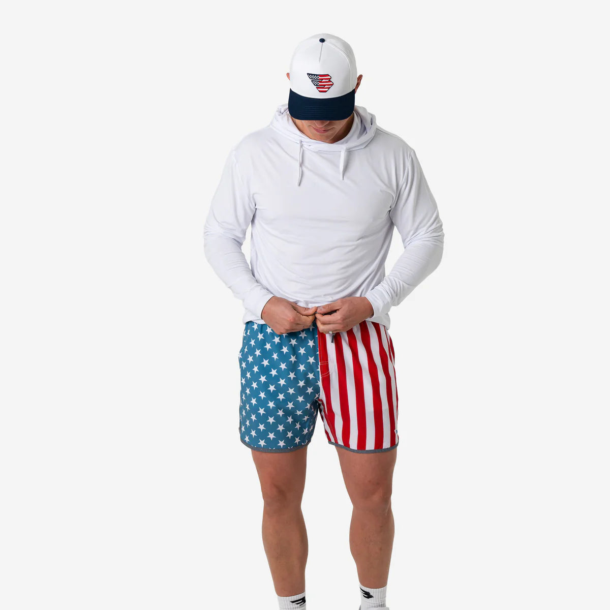 Throwback USA American Flag Burlebo Swim Trunks