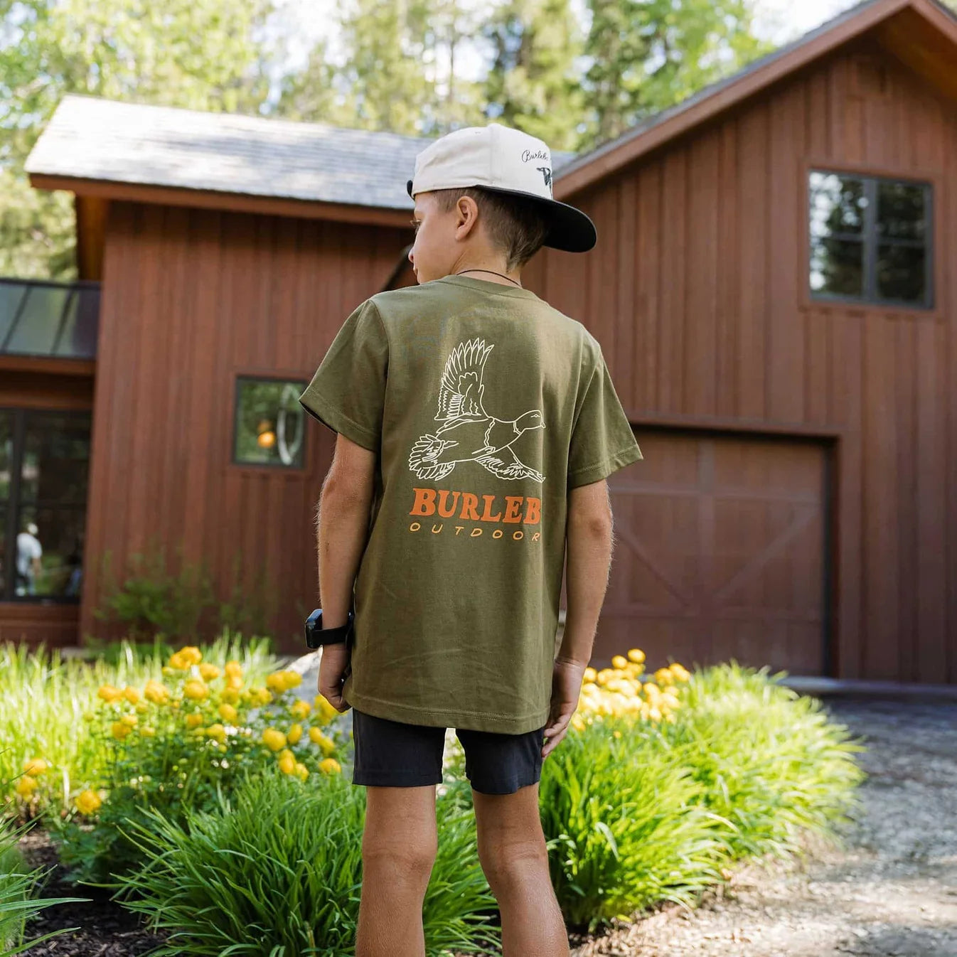 Duck Wild Hunter Green Burlebo Youth Short Sleeve T Shirt