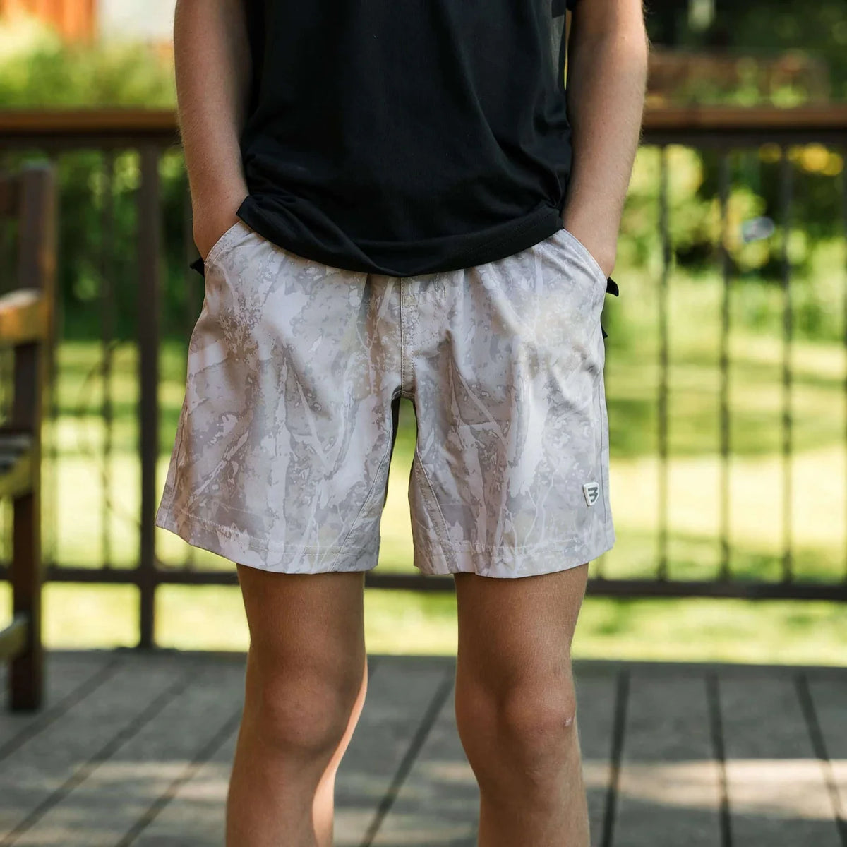 Drifter Camo Burlebo Youth Athletic Shorts
