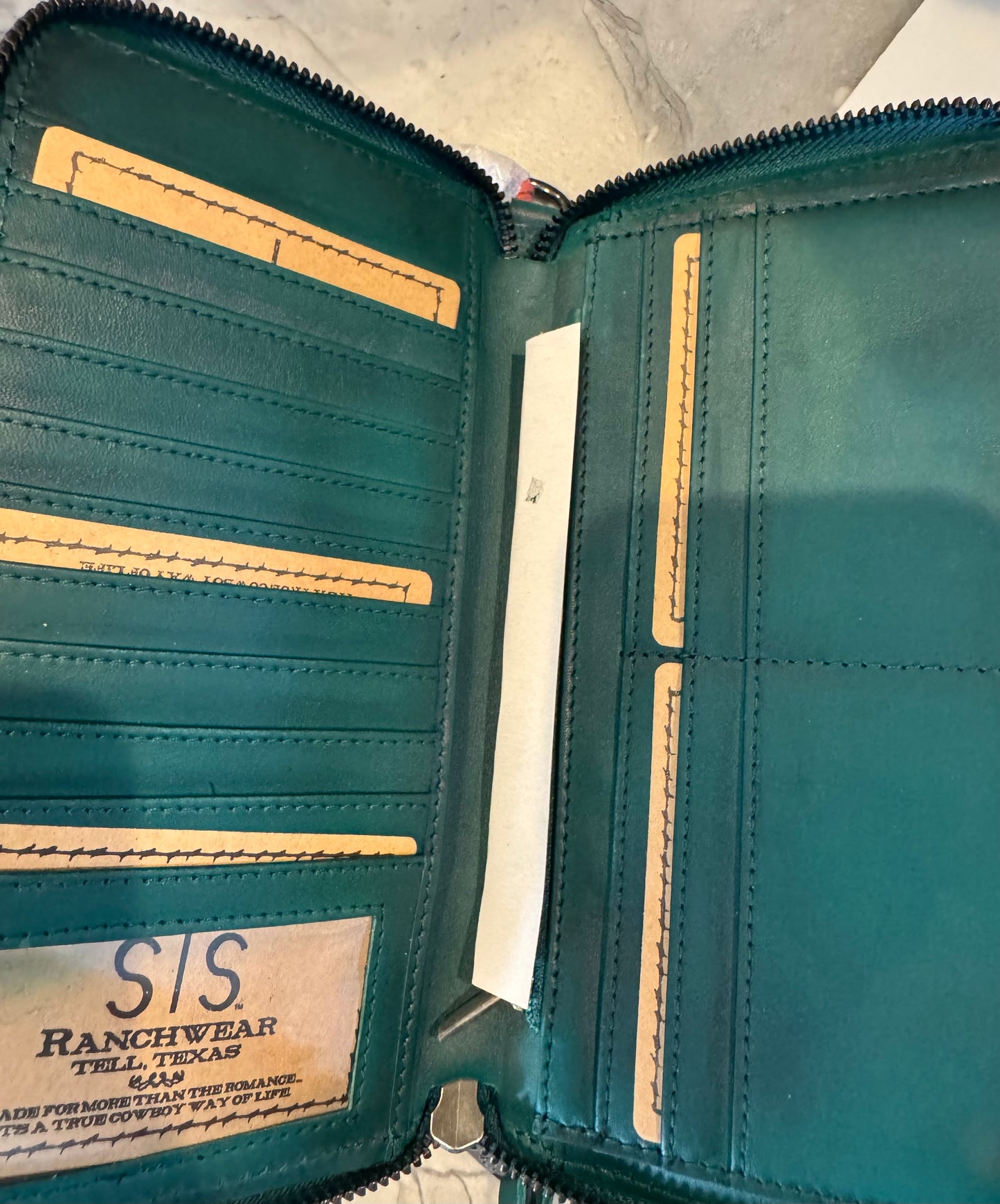 STS Wayfarer turquoise juniper bifold wallet
