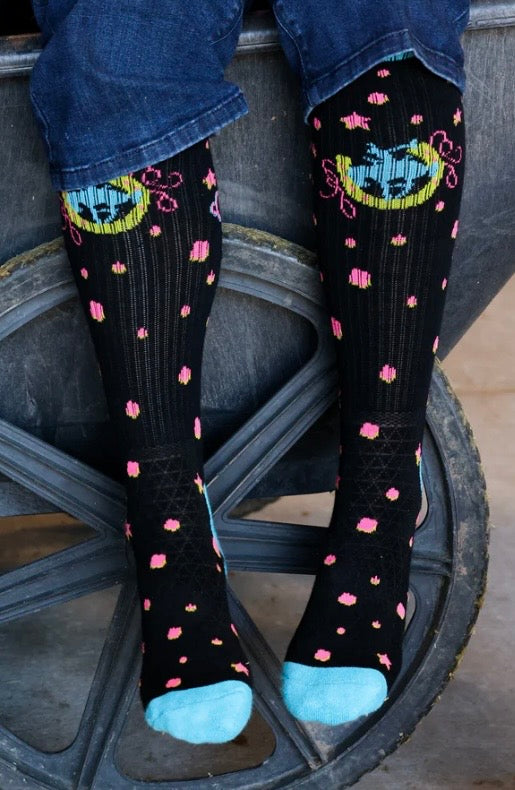Lucky Chuck Starlit cowgirl boot socks