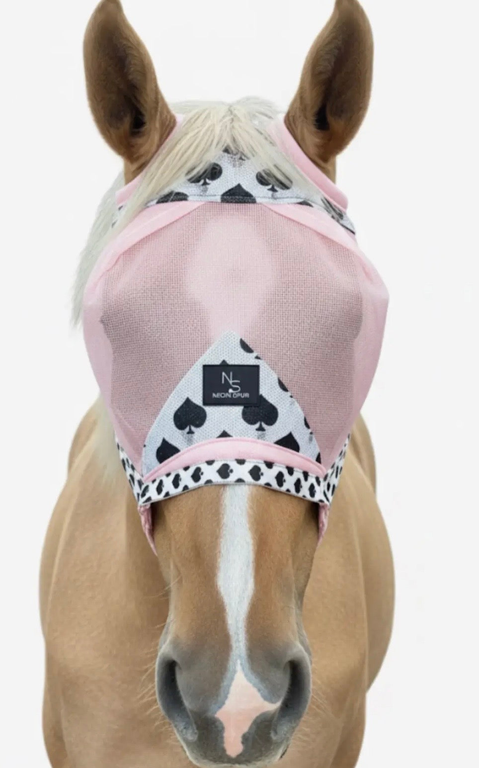 Smokin spades fly mask pink