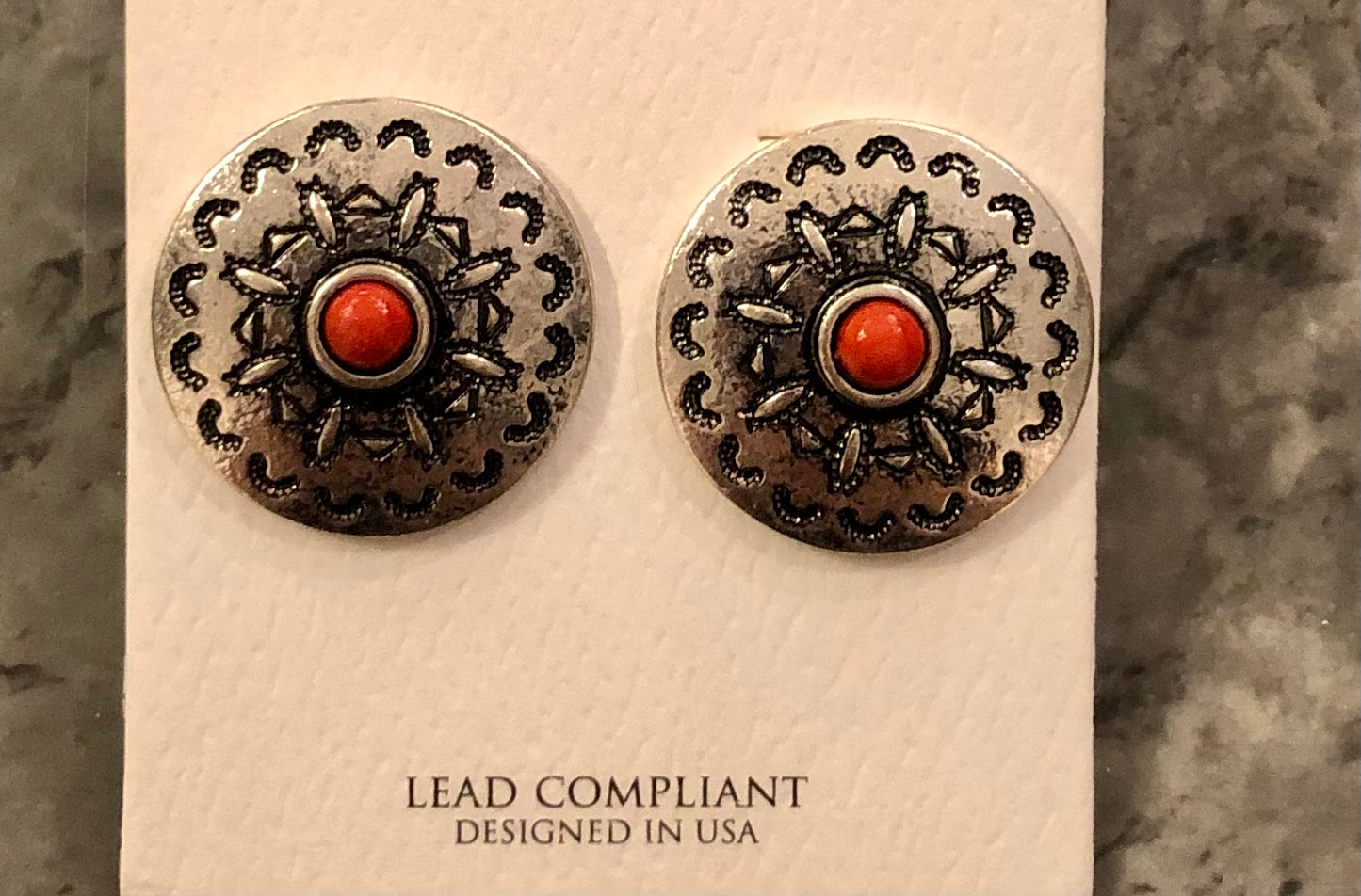 Antique western concho red