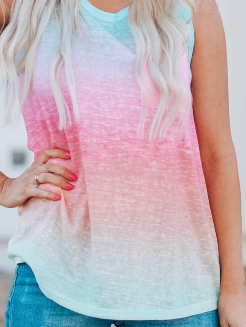 Ombré multicolor tank