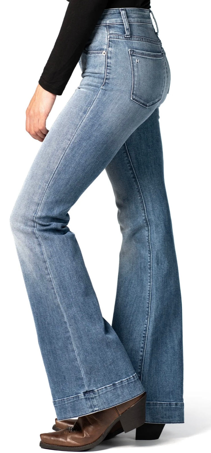 Haala Denim Bella trousers-vintage blue with navy stitch