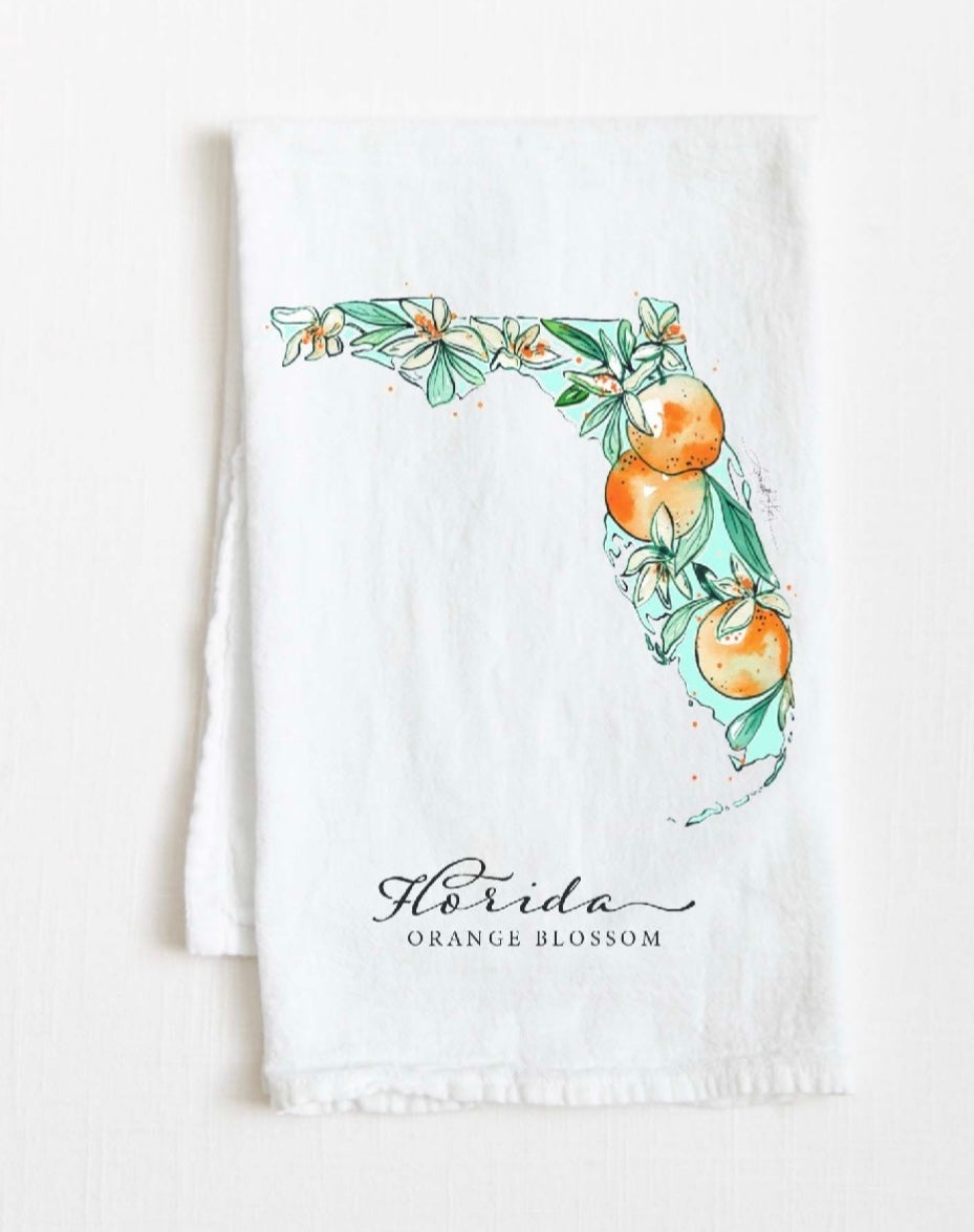 Florida outline dish towel
