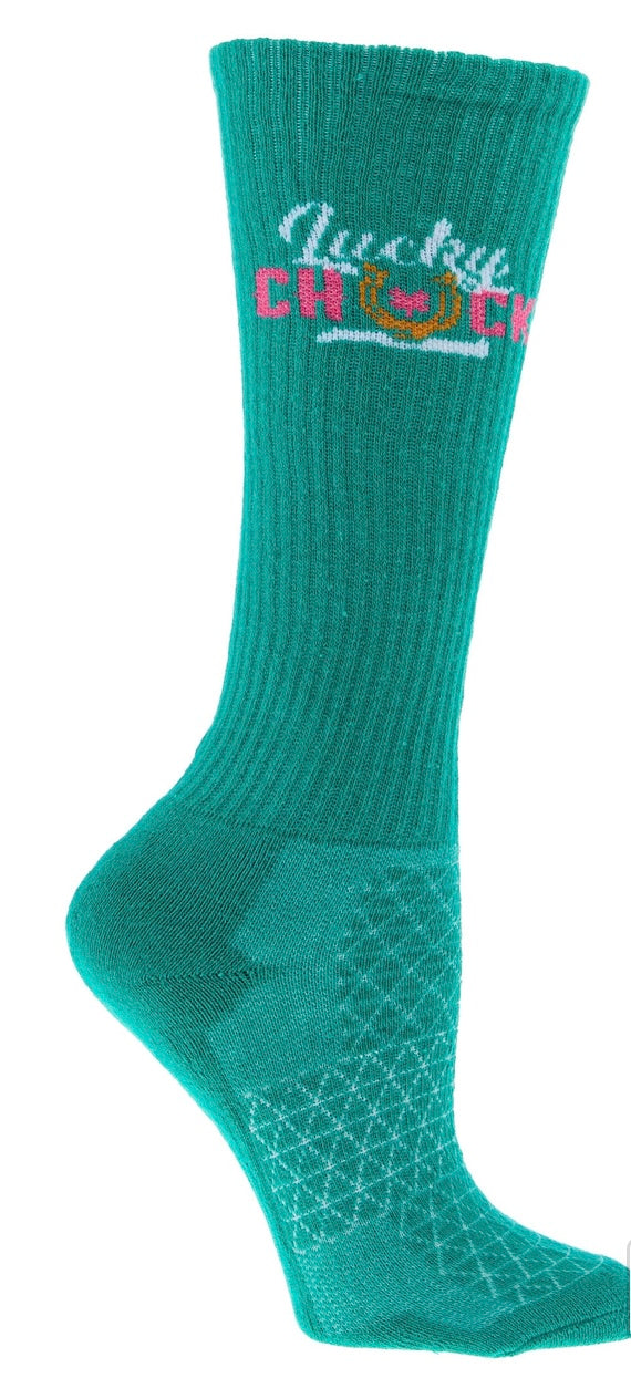 Lucky Chuck turquoise brand boot socks