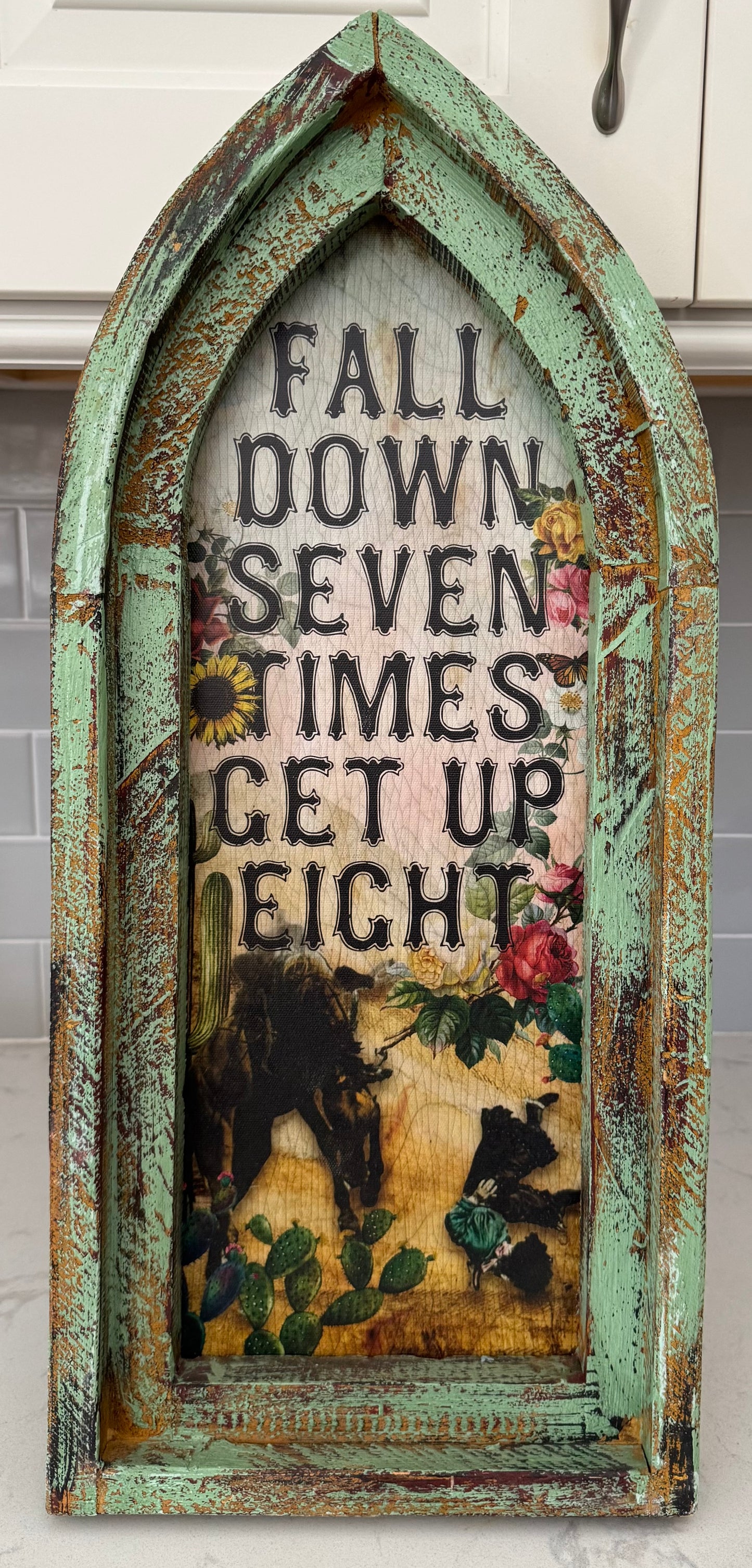 Fall down seven get up eight wall decor