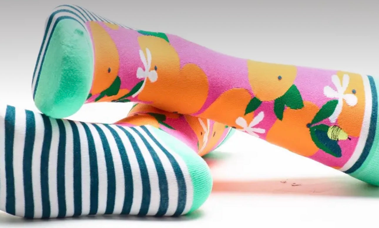 Oranges and stripes socks