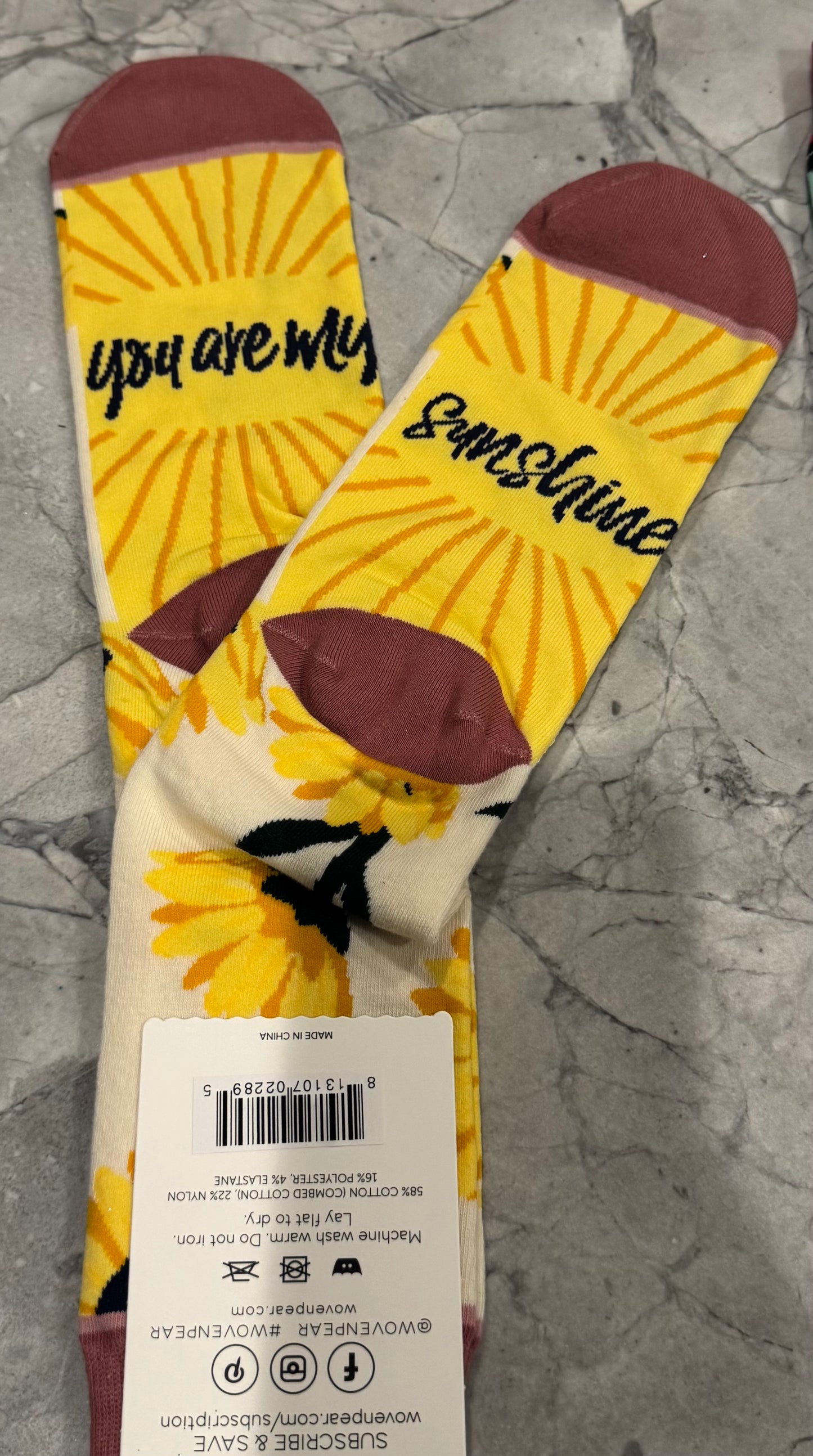 You are my Sunshine socks