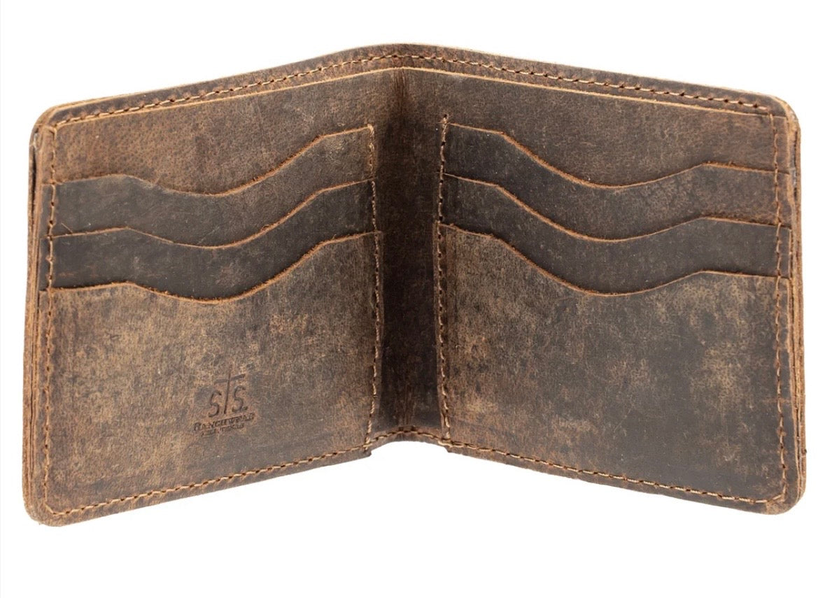 STS bull camo bifold wallet