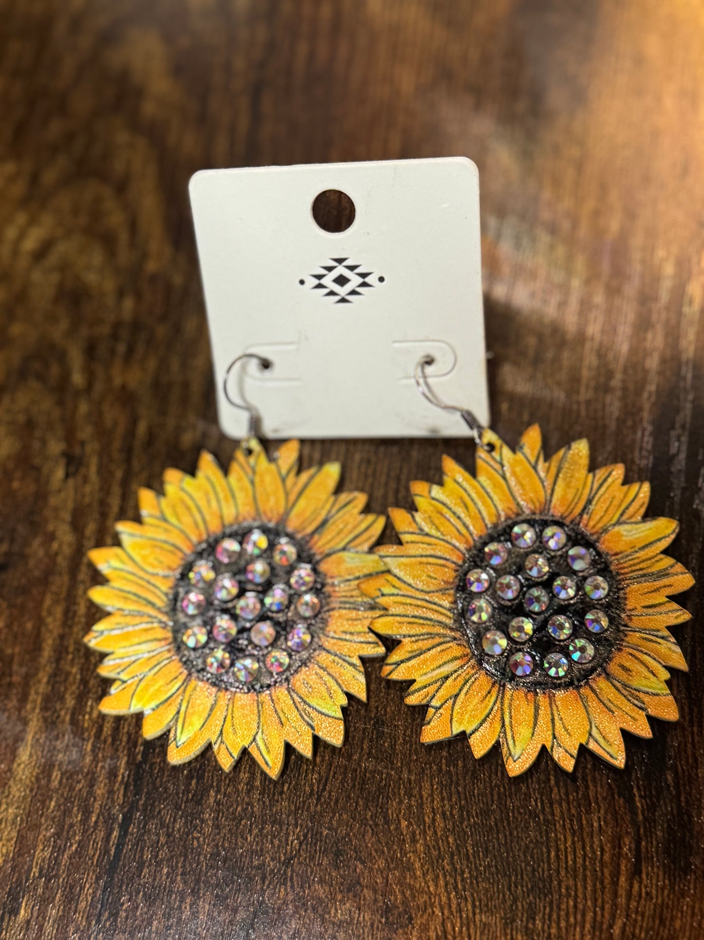 Yellow sunflower earrings