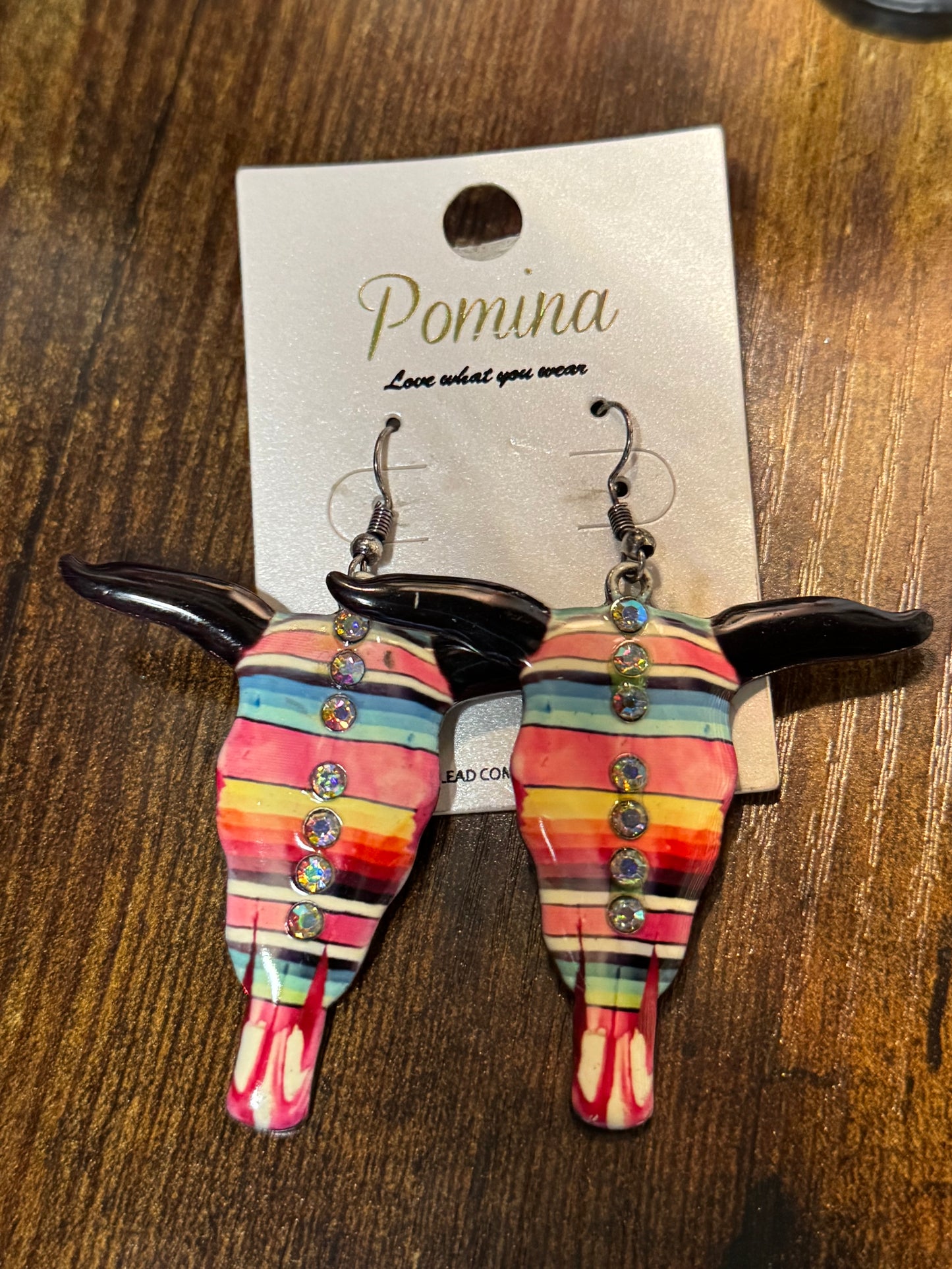 Serape skull earrings