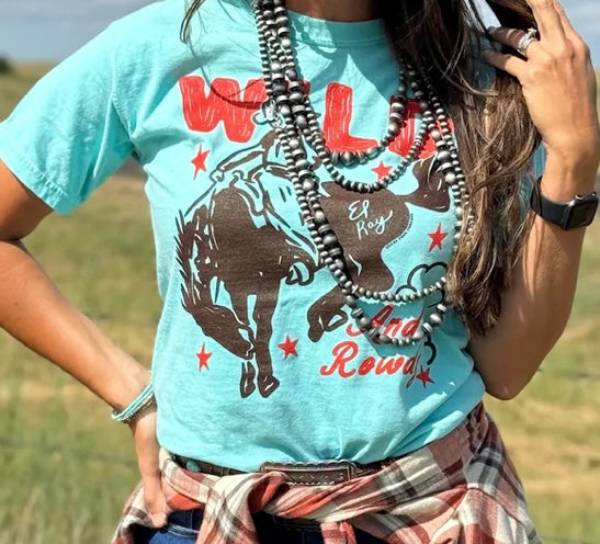 Wild and Rowdy mint tee