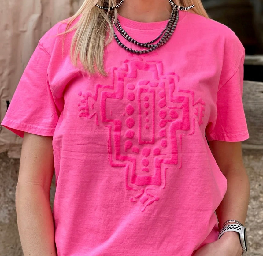 Hot pink Aztec tee