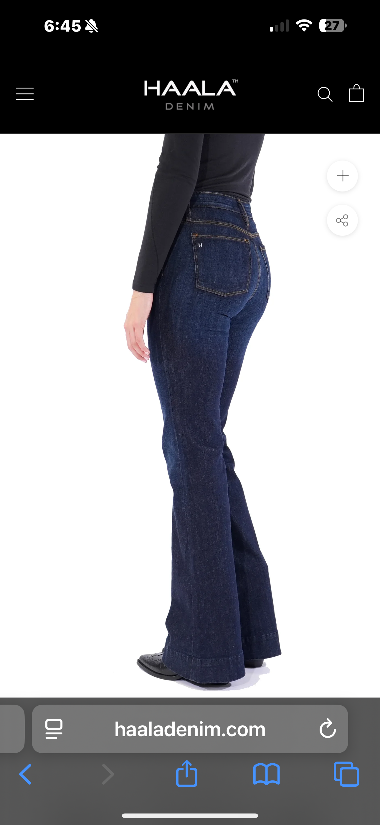 Haala Bella Trouser deep ocean wash with gold stitch