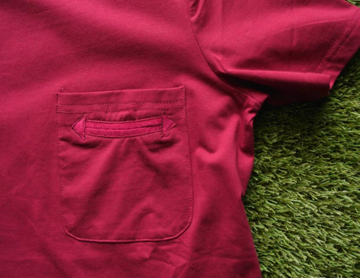 “Handy as a pocket” Maroon tee