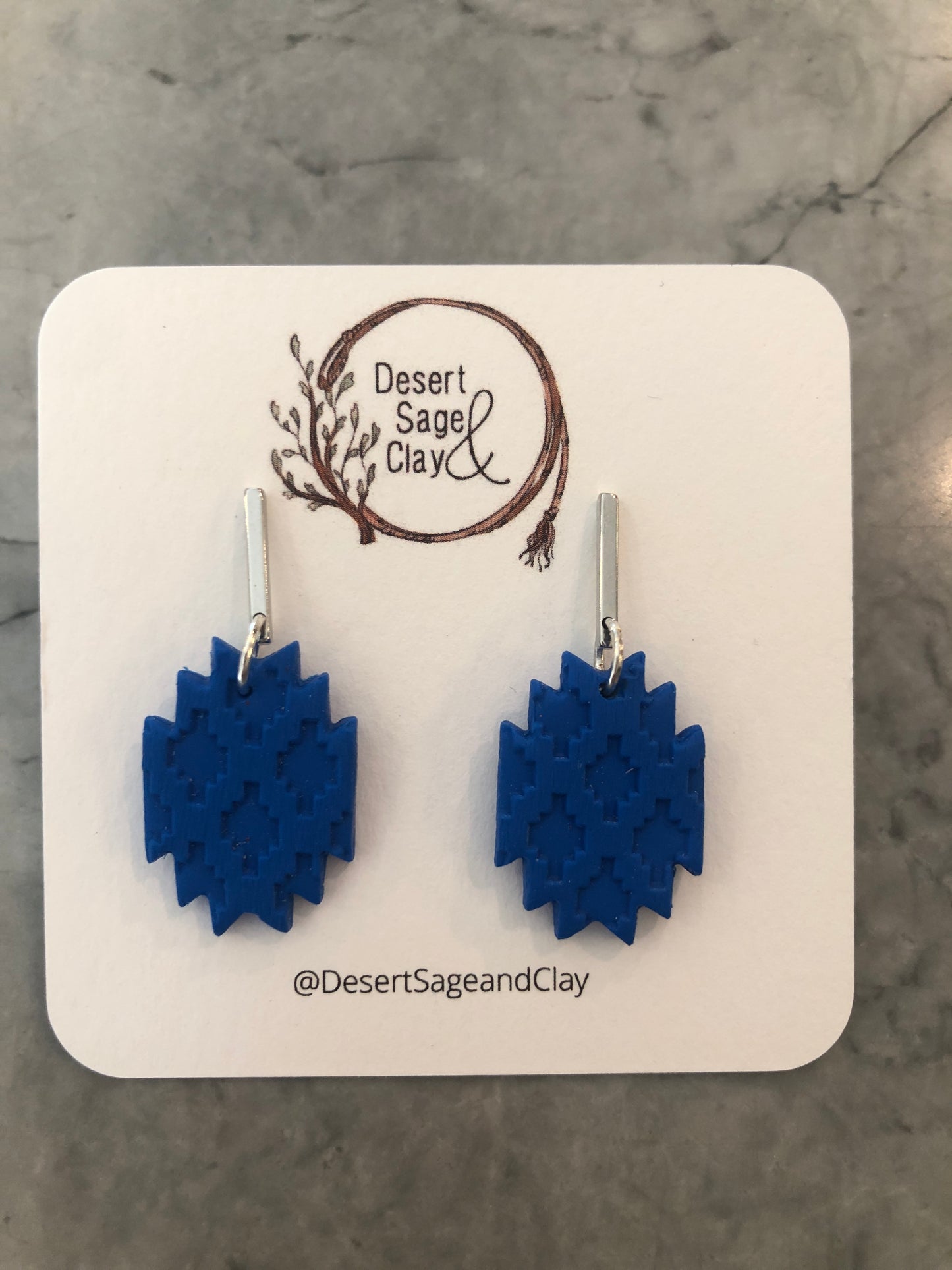 Royal blue aztec earrings