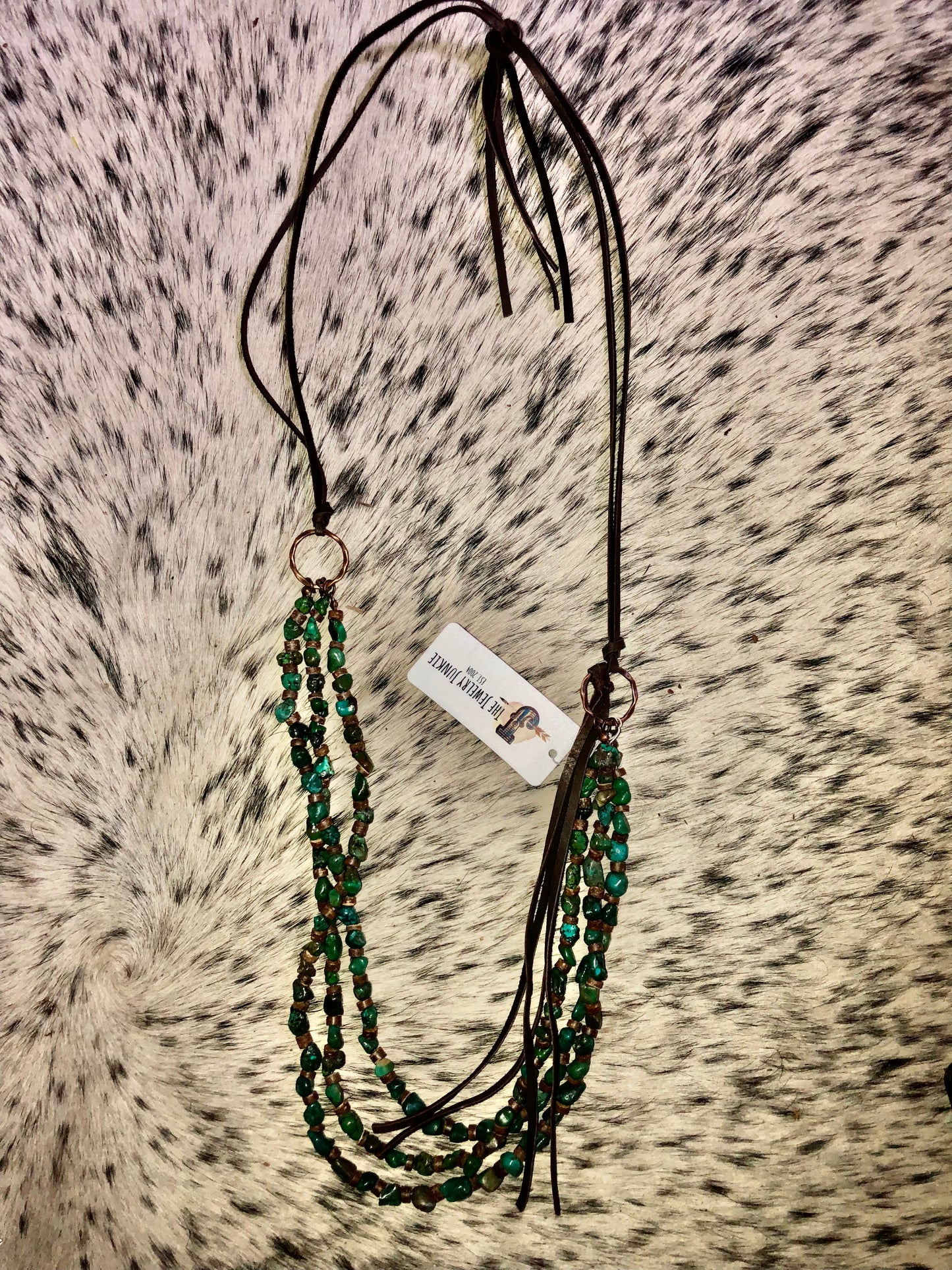 Jewelry Junkie triple strand natural turquoise necklace