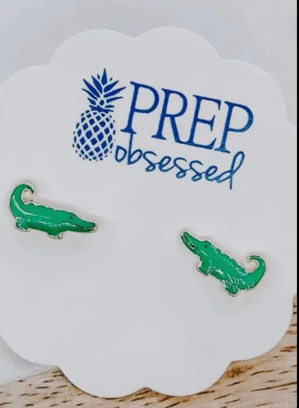 Alligator stud earrings