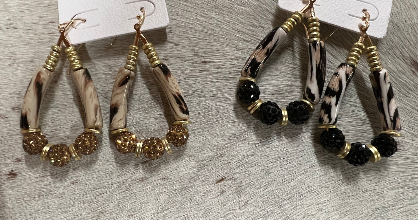 Cheetah bell earrings