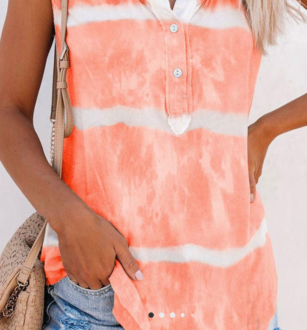Tie dye button tank