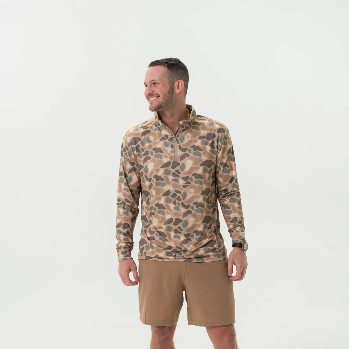Pintail Camo Burlebo Quarter Zip Pullover  Fl