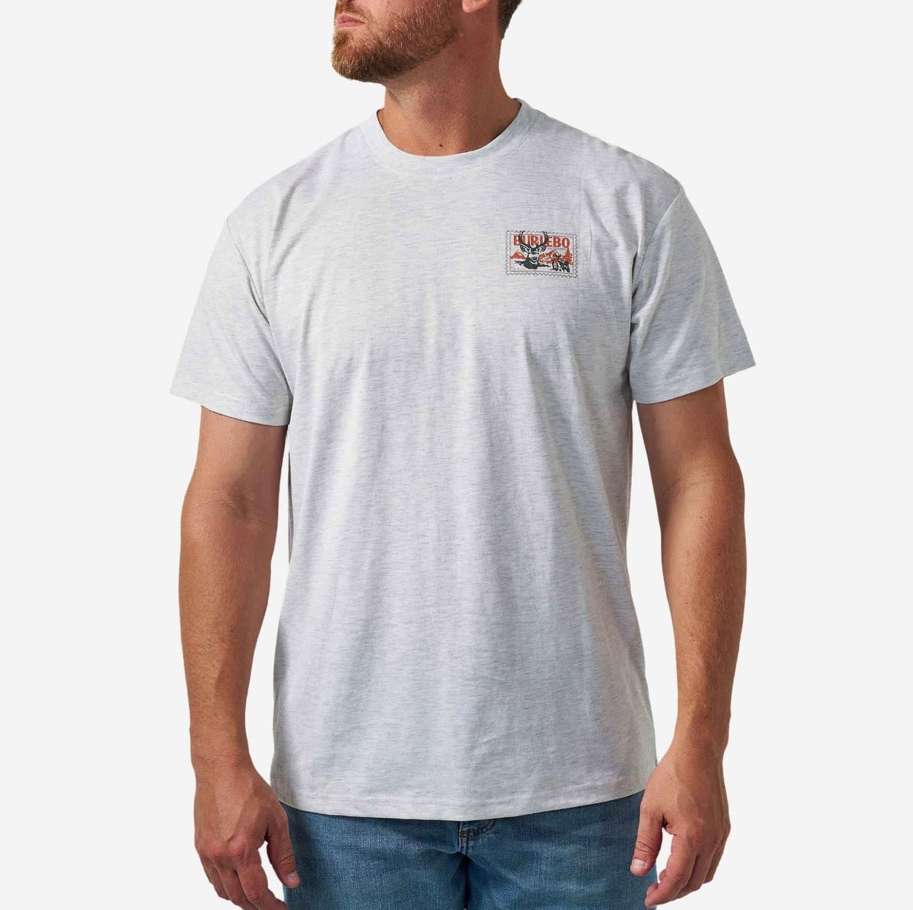 Buck Stamp Ash Gray Burlebo T Shirt SST-BKST-AG Fl/ Tx