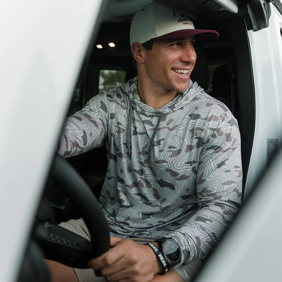 Topo Desert Camo
Performance Hoodie With UPF
50 Sun Protection Burlebo Fl/Tx