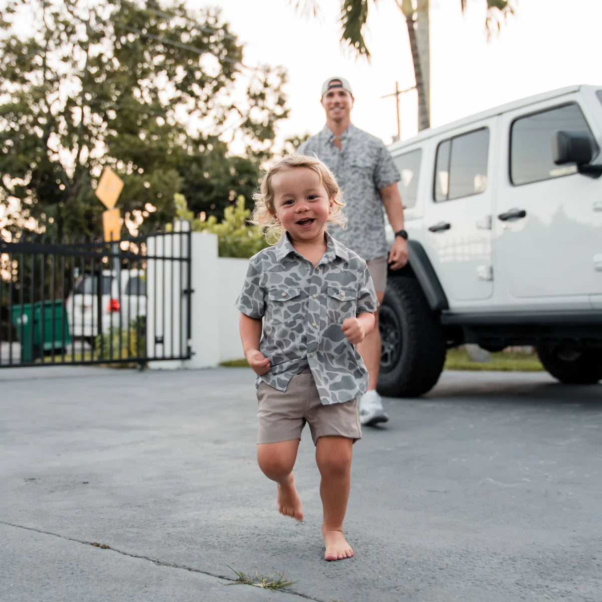 Classic Deer Camo Burlebo Youth Performance Western Shirt with Pearl Snaps