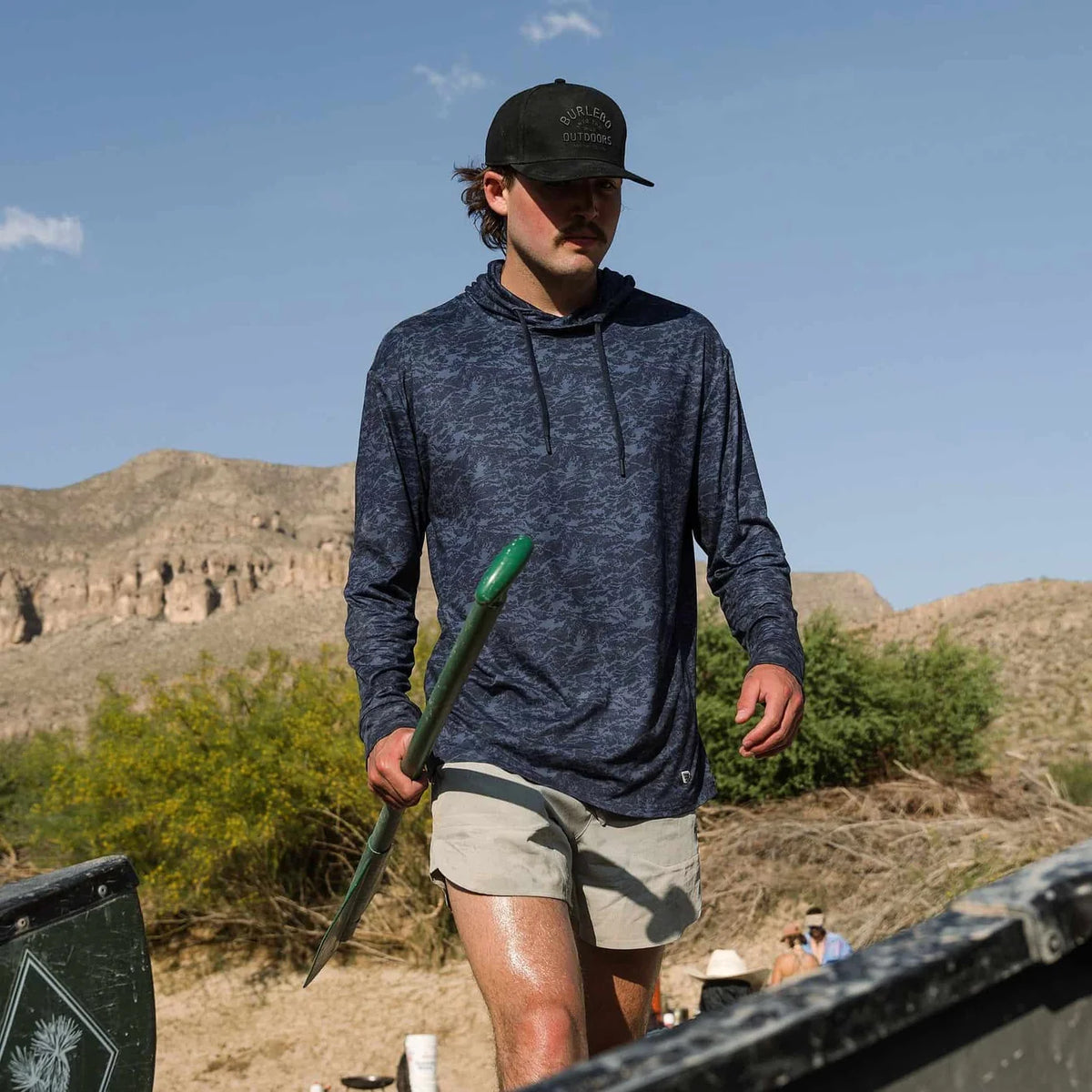 Marsh Camo Navy Burlebo Performance Hoodie UPF 50 Sun Protection Fl
