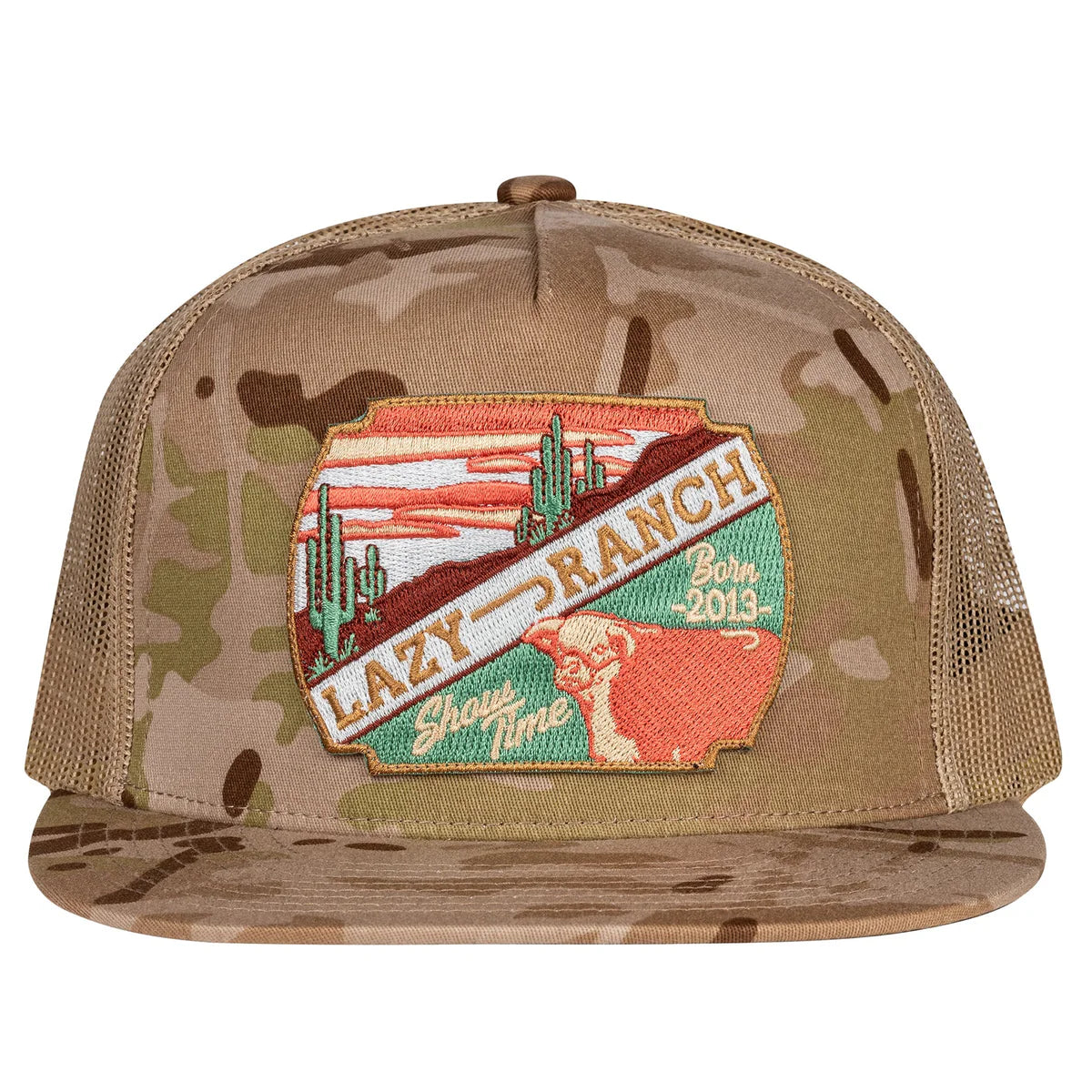 Lazy J Ranch Camo & Tan Desert Show Time Classic Five Panel Trucker Hat