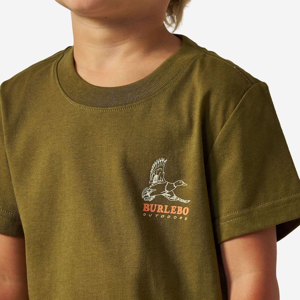 Duck Wild Hunter Green Burlebo Youth Short Sleeve T Shirt