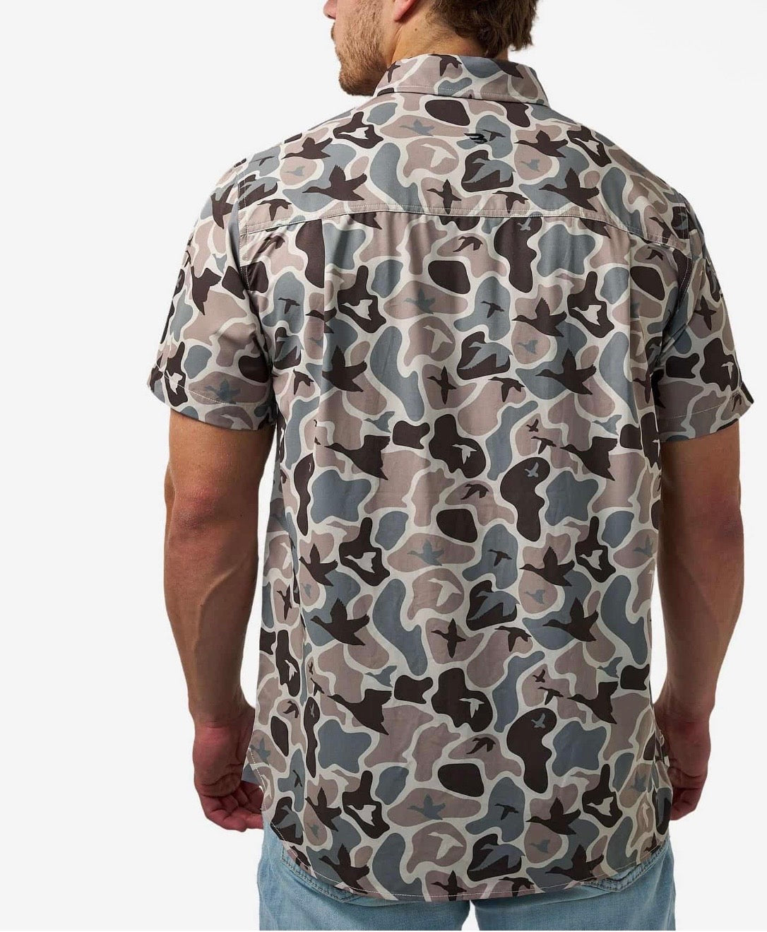 Mallard Mayhem Camo Performance Button Up Burlebo