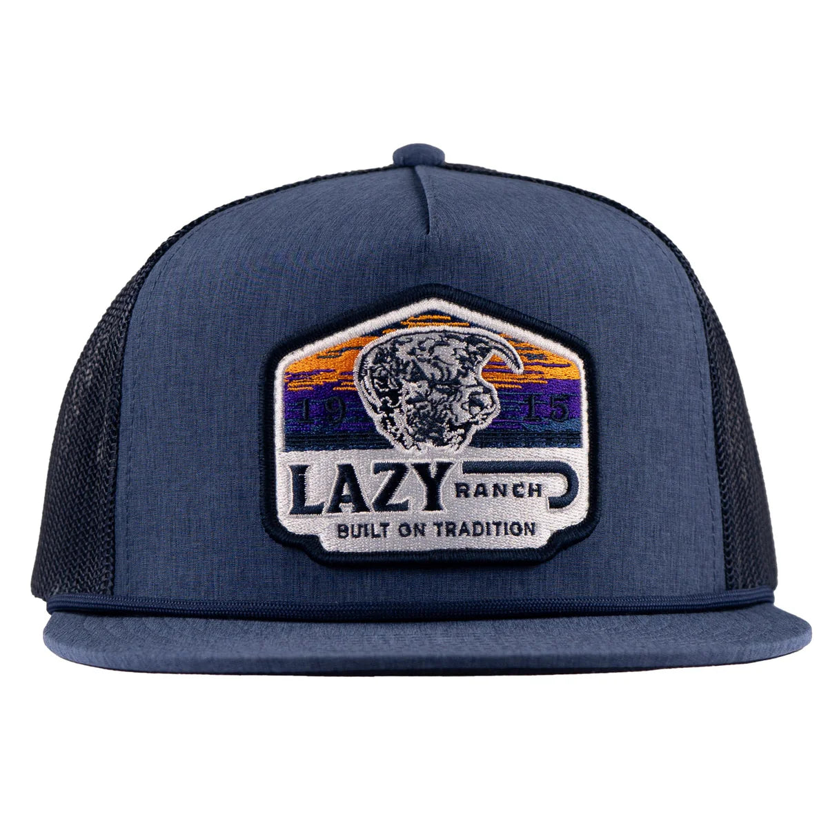Lazy J Ranch Navy Bull Wagon Classic Rope Trucker Hat