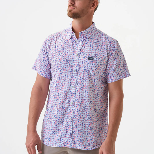 Old Glory Performance Button Up Burlebo Fl/ Tx