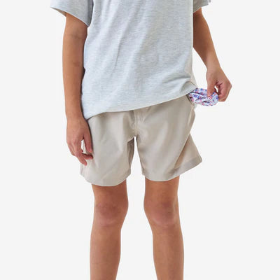 Light Khaki Youth Burlebo Everyday Short with Old Glory Pocket