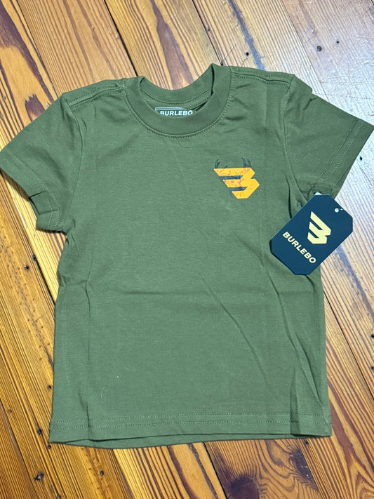 YOUTH SHORT SLEEVE
TEE - DEER FLYING B (ORANGE) LOGO -
HUNTER GREEN Fl/ Tx