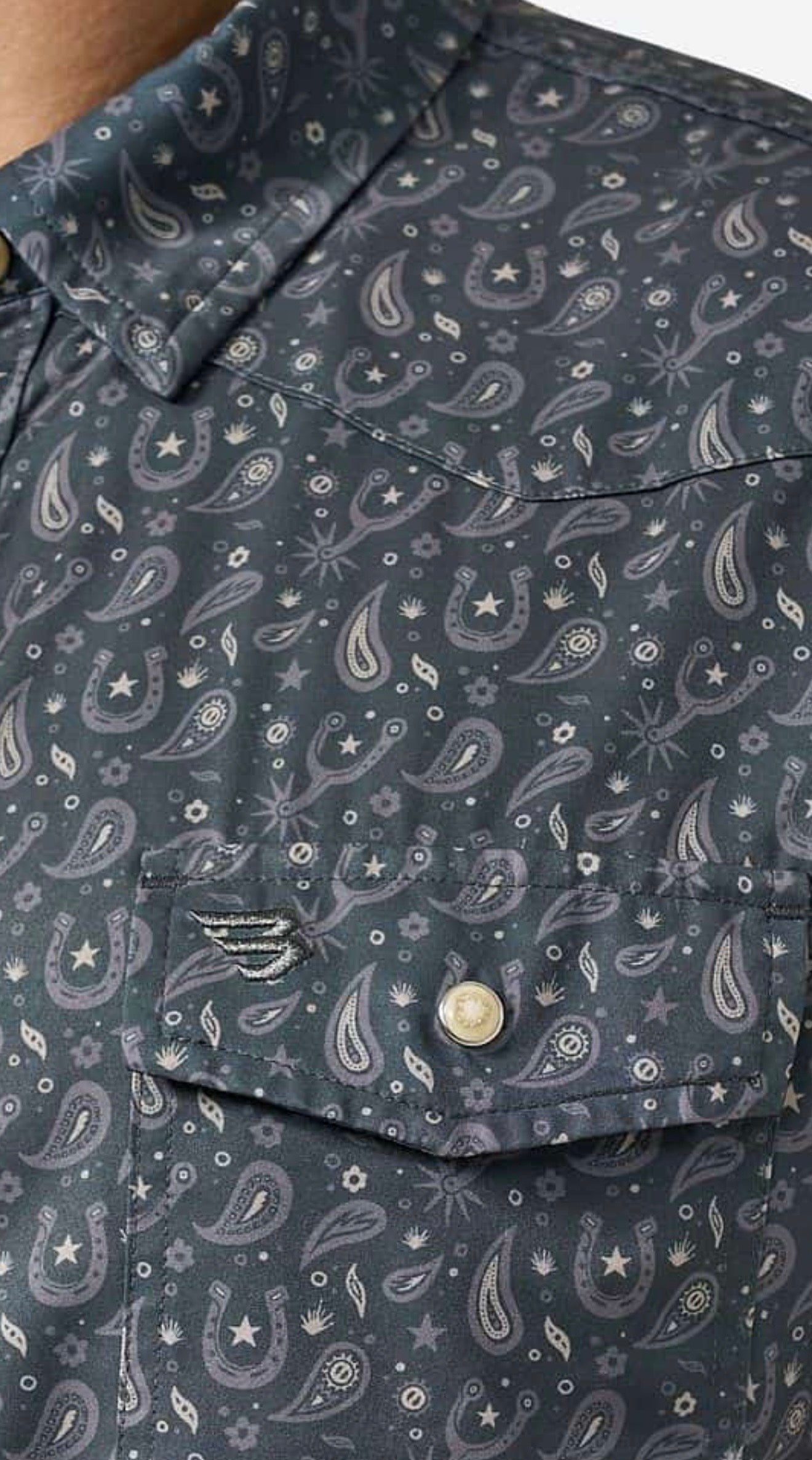 Paisley Spurs Burlebo Western Performance Shirt with Pearl Snaps Fl/ Tx