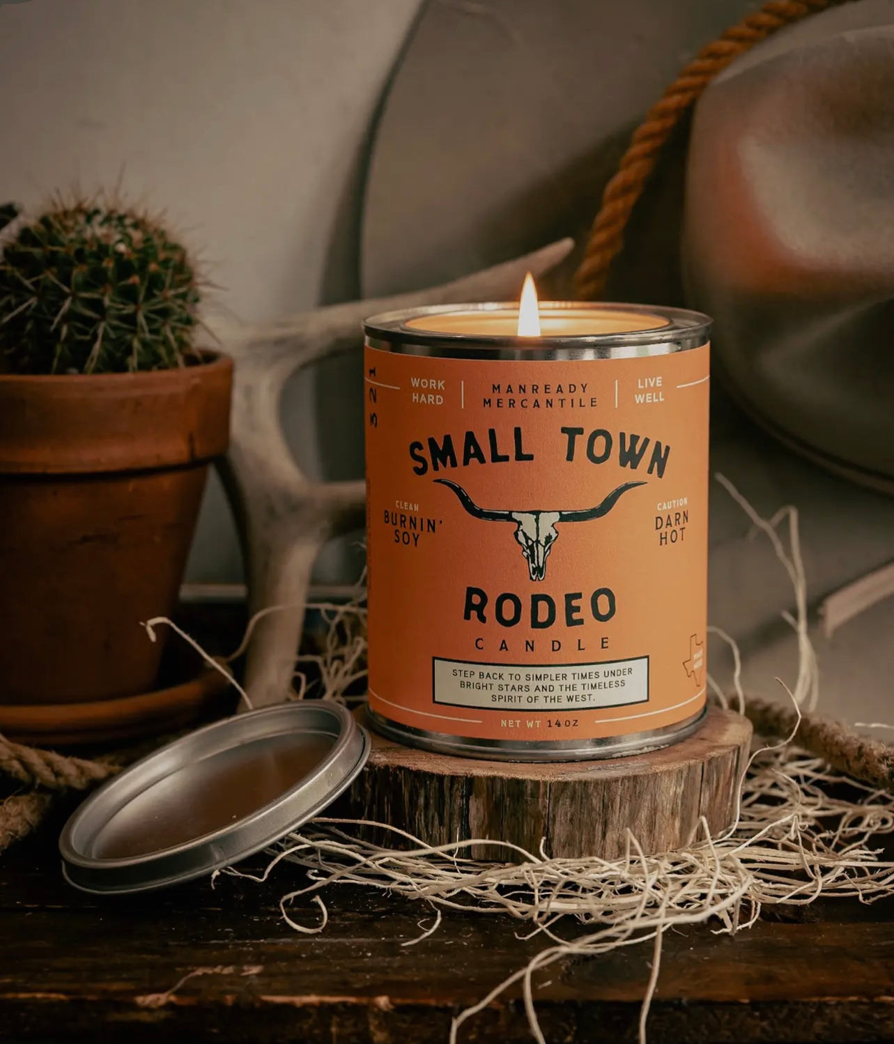 Americana Series Men’s Paint Can Candle 14 Oz (Small town Rodeo, Hunting Lodge, or Gone Fishing)